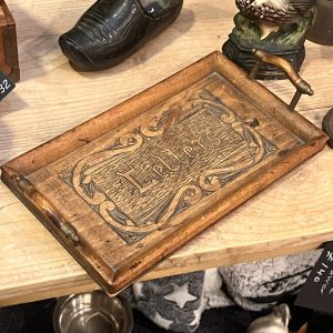 Charming Antique Handcarved Wooden Letter Tray