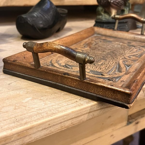 Charming Antique Handcarved Wooden Letter Tray - Image 3