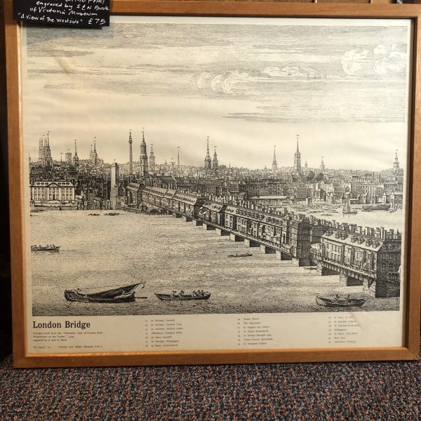 Framed Print of London Bridge 1749
