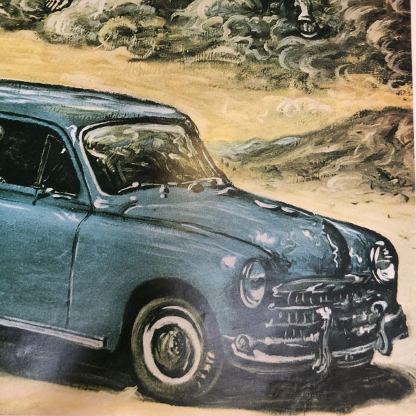 Vintage Fiat Poster - Giorgio De Chirico, Fiat 1400, 1950 - Image 3