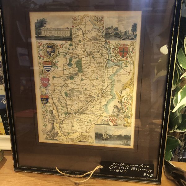 Map of Nottinghamshire - c1840, Framed