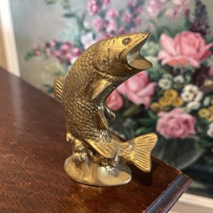 Small Brass Leaping Fish Figurine