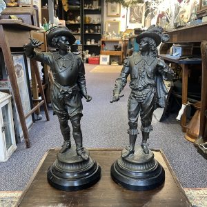 Elegant Pair of Statues of Cavaliers