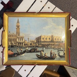 Lovely Vintage Lacquered Tray, Made In Florence, Italy