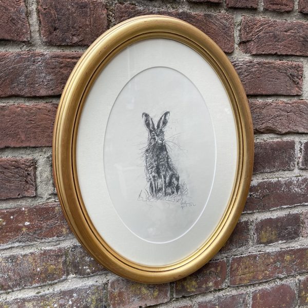 Lovely Framed Original Illustration Of Hare in Pencil - Image 3