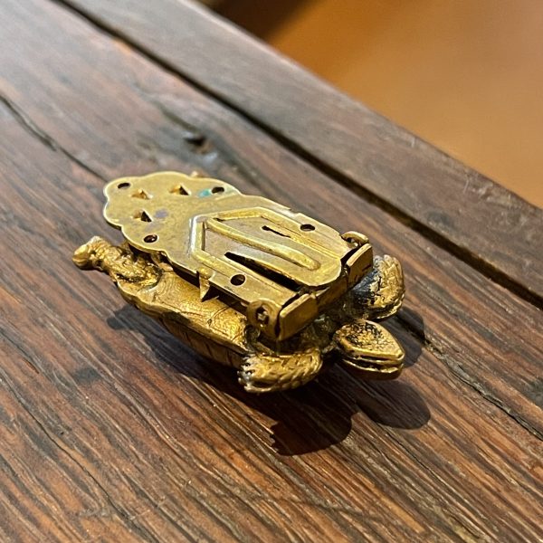 Delightfully Detailed Antique Turtle Dress Clip - Image 2