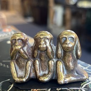 Tiny Vintage Brass Three Wise Monkeys