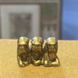 Tiny Vintage Brass Three Wise Monkeys