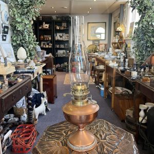 Gorgeous old copper oil lamp