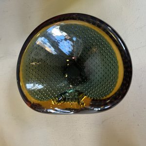 Stunning mid century bullicante technique glass dish