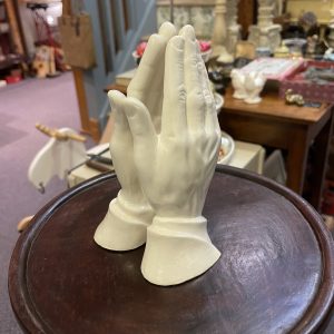 Praying hands ceramic figurine