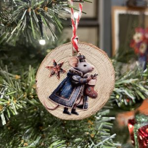 Vintage Style Log Slice Decorations