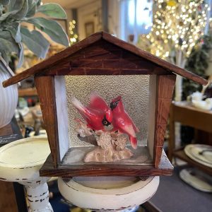 Sweet Little Vintage Cardinals In A Birdbox