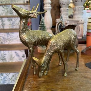 Handsome Brass Stag and Beautiful Brass Doe