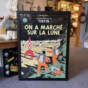 Framed TINTIN Poster, On A Marche Sur La Lune