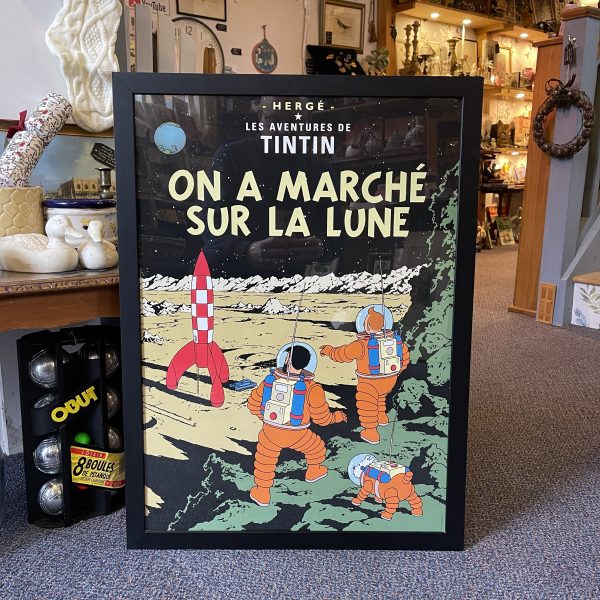 Framed TINTIN Poster, On A Marche Sur La Lune -