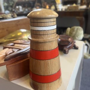 Handturned Wooden Vintage Lighthouse
