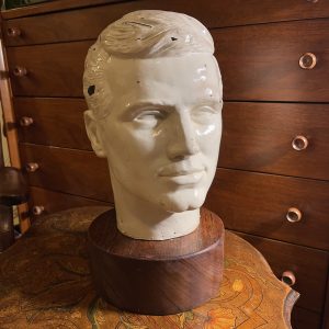 1950s Painted Head On Wooden Base