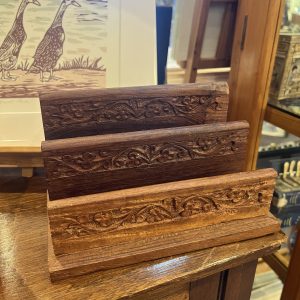 Vintage wooden handcarved letter rack