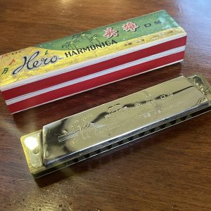 Fabulous Vintage Wooden Frame Harmonica Boxed