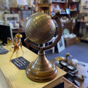 Fabulous Little Brass & Wood Globe