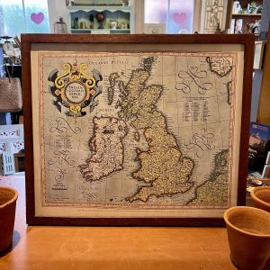 Framed Map Of Anglia, Scotia Et Hibernia