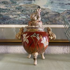 Striking Japanese Ware Satsuma Incense Pot