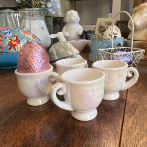 Pretty lustre ware egg cups