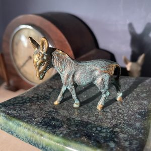 Cast Metal Donkey With Verdigris Effect