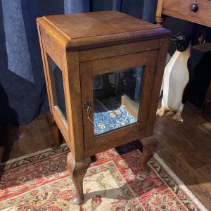 Delightful Glass Sided Oak Display Cabinet