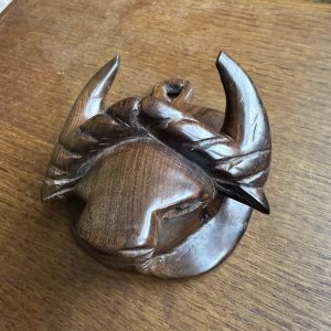 Unusual Hand Carved Wooden Buffalo