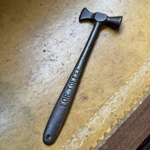 Antique Cast Iron “FOR TOFFEE” Hammer – Early 20c, Suffragette Era