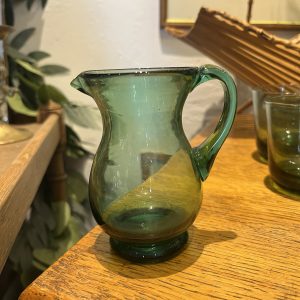Little Emerald Green Glass Vintage Jug