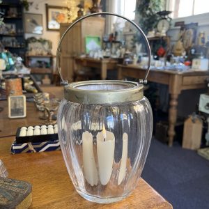 Beautiful Vintage Glass Ice Bucket / Lantern