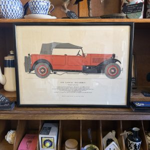 Framed Illustration Of Lancia Dilambda, c1960s