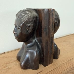 Hand Carved Hard Wood African Bookends