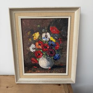 Framed Mid-century Oil On Canvas