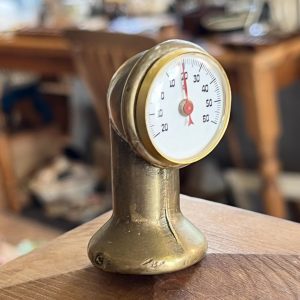 Tiny Maritime Themed c1930’s Brass Thermometer