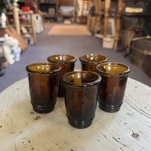 Cool Vintage Amber Glass Tot Glasses