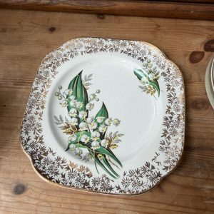 Pretty Set of 6 Colclough Lily of the Valley Cake Plates