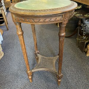 Beautiful Antique Table with Green Marble Effect Top