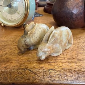Carved Soapstone Rabbits